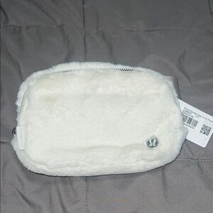 Plush White Crossbody Pouch